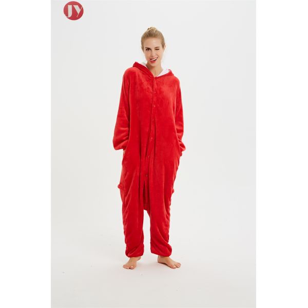 Cute Flannel Women'S Cartoon Pajamas , Elmo Kigurumi Animal Onesies Sleepwear