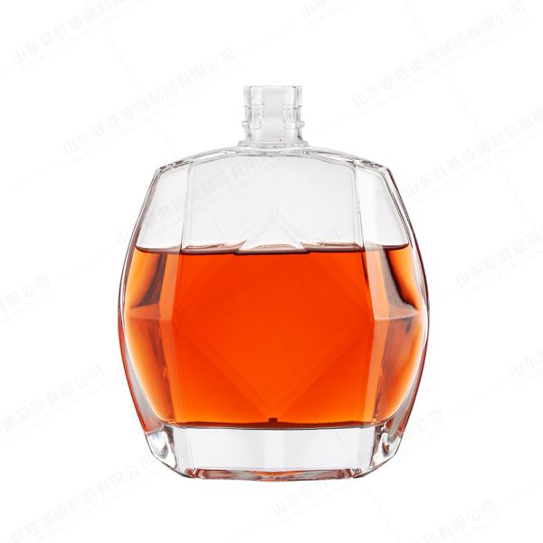 Bouteille en verre plat personnalisée 375ml 500ml 750ml 1000ml Bouteille de whisky pour bar à domicile