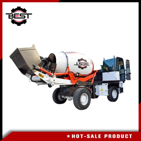 4.5 Cubic Meters Mobile Concrete Mixer Truck , Portable Cement Mixer With Self Feeding