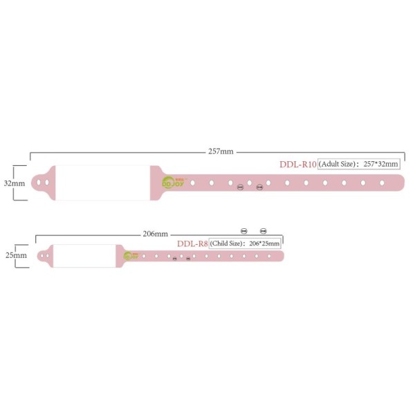 Waterproof Custom Logo Mother Baby Hospital Patient ID Wristband with Heat Sensitive