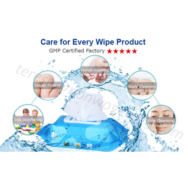 Младенец Spunlace Nonwoven влажный обтирает алоэ Вера младенец обтирает для стороны