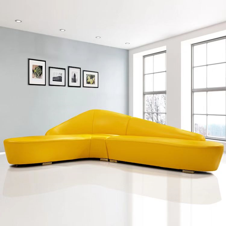 Luxury Curved  Hotel Lobby Furniture Reception Moon Modular Sectional Sofa