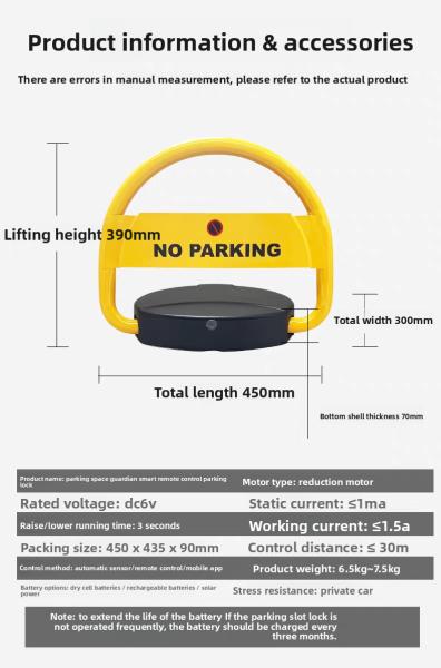 Rust Resistant Car Parking Locks Space Saving Remote Control Parking Lock IP67