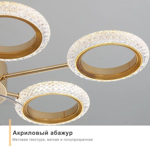 Dimmable Luxury Dinning Room LIving Room Chandelier Fan Crystal Led Ceiling Fan Lamp with Light (WH-CLL-67)
