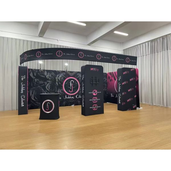 6x3m Trade Show Booth Portable Trade Fair Display Kit Fabric Backwall