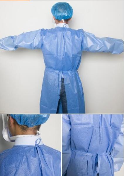Disposable sterile surgical gown Waterproof Disposable Non Woven sterile surgical gown with thumb loop