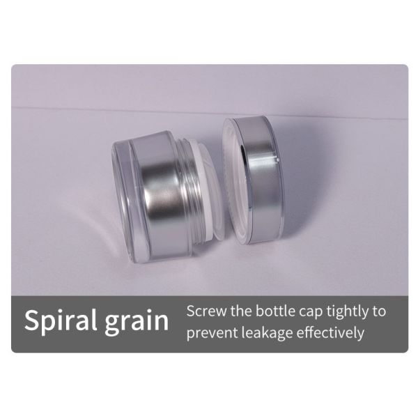 Logo du client Luxe 10g Ronde PS argent vide plastique transparent emballage crème cosmétique pot pour baume à lèvres