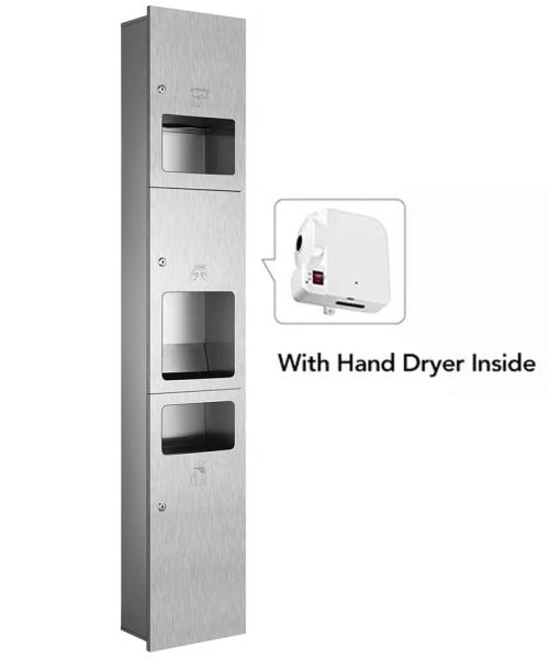 3 In 1 Stainless Steel Toilet Paper Dispenser Multifold Recessed Mounting