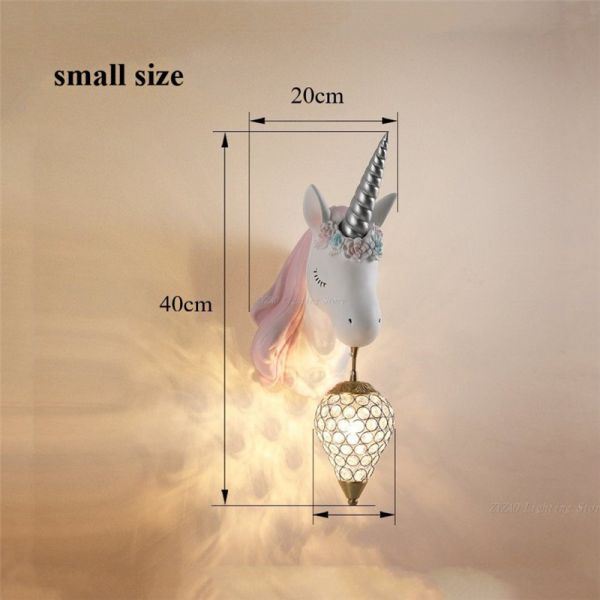 Creative Cartoon Unicorn Lamp Pink Children's Room Decor Unicorn Beside Wall Lamp (WH-VR-73)