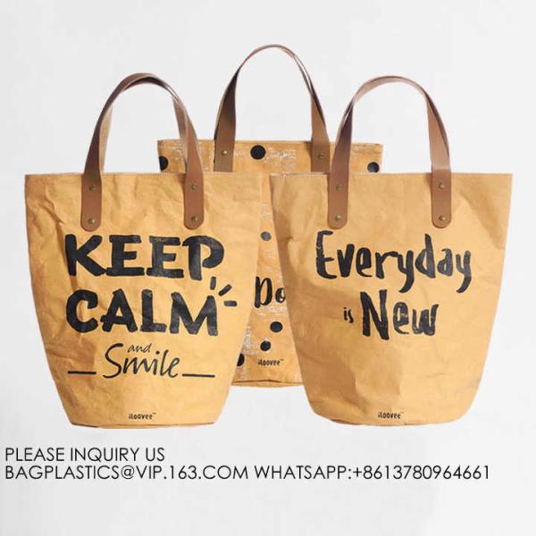 Reusable Tote Bag Waterproof Dupont Tyvek Paper Bag With Lining Custom logo printed tyvek tote shoulder shopping bag