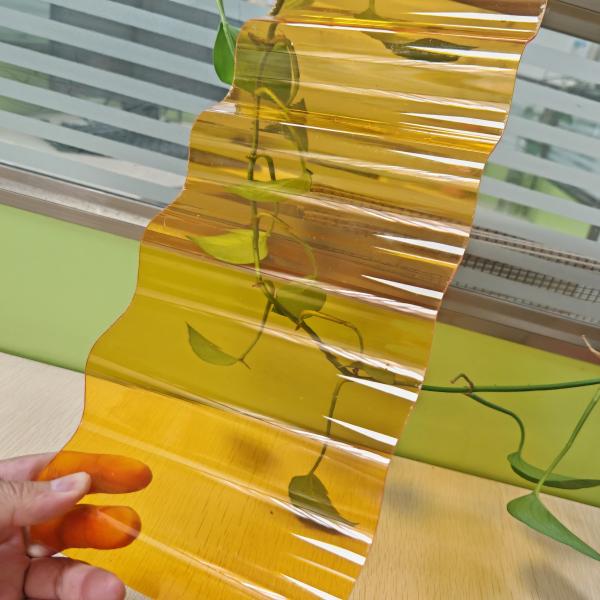 Orange Polycarbonate Corrugated Sheet Perfect Solution For Both Practical And Decorative Roofing And Siding Projects