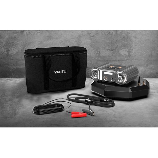 Car Tyre Air Pump YANTU E2 12V DC Portable Digital Tire Inflator with 30 Cylinder Black