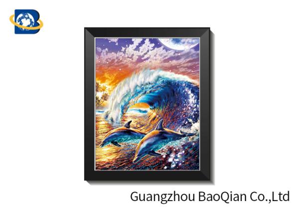 Wall Hanging Picture / Painting for Bedroom , 3d Picture Of Dolphin / Birds Framed