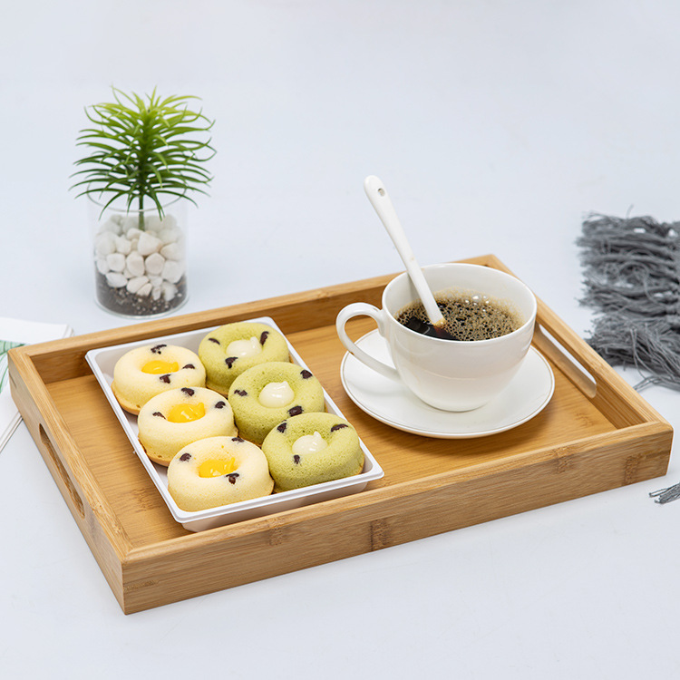 Simple Rectangular Bamboo Tray Household Bread Fruit Tray Bamboo Hotel Tea Tray Decoration Plate