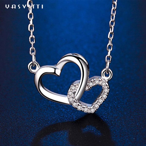 сердца ODM Валентайн сердца белого золота 2.17g 18in ожерелье привесного серебряного привесное