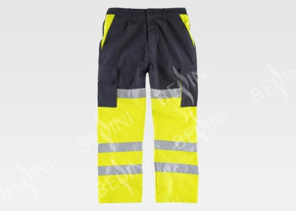 Workers Reflective Orange Hi Vis Trousers / Fashion Mens Safety Work Pants 