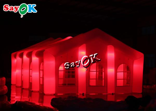 Inflatable House Tent Custom White Oxford Cloth Inflatable Wedding Tents 10x7m 33x23ft With Led Light