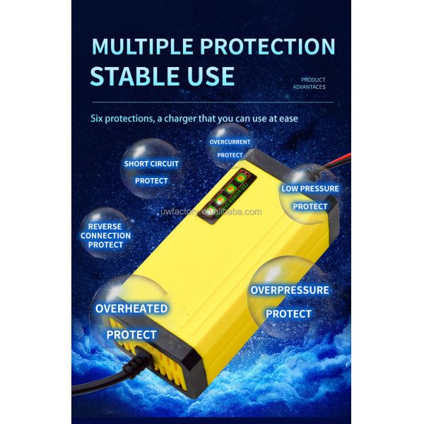 Universal Fast Charging 12V 3A 5A 6A 8A 10A Smart Car Battery Charger for Lead Acid Battery Automatic Identification