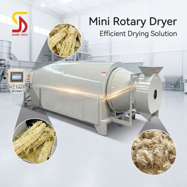 Drum Type Food Mini Rotary Dryer For Sugarcane Bagasse Fruit Automatic