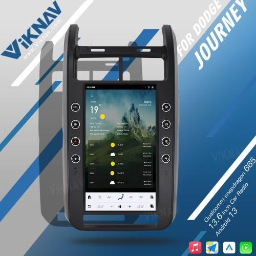 VIKNAV Rádio de Carro Estéreo Sem Fio Carplay de 13,6 Polegadas para Dodge Journey 2009-2015 Android