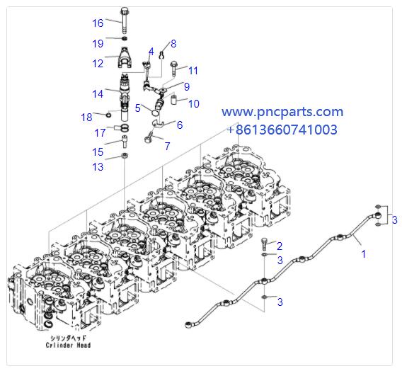 PC600-8 Injector Assy 6261-11-3100 For Engine SAA6D140E Komatsu Excavator
