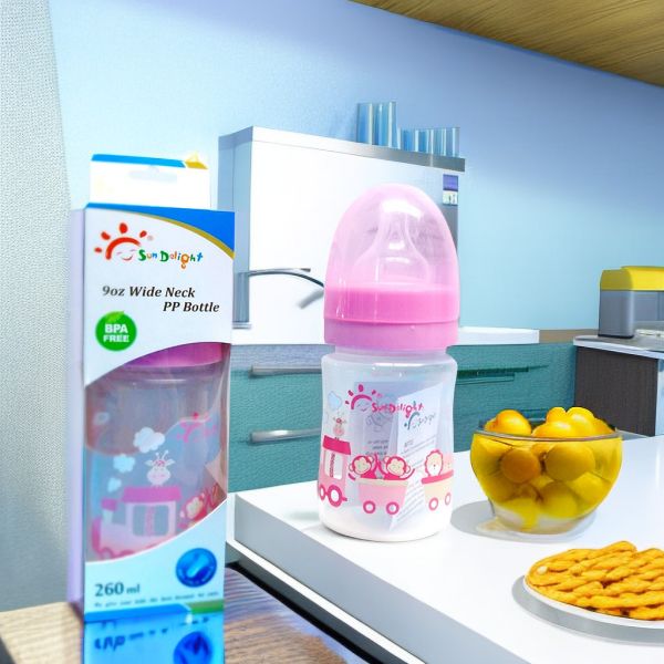 160ml PP Baby Feeding Bottle Wide Neck Washable