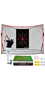 Golf Hitting Cage Practice Aid For Outdoor, Golf Practice Net, Hitting Aids Nets, Portable Golf Impact Nets Cages