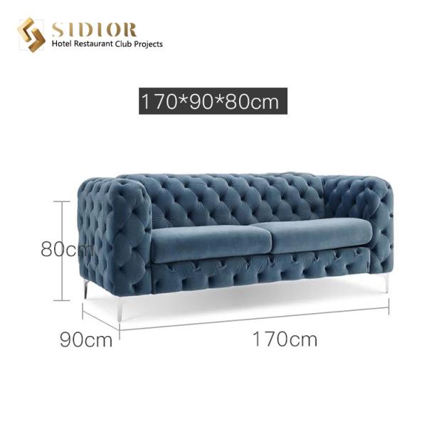 Living Room 2 Seater Fabric Chesterfield Sofa 1.7M Length OEM ODM