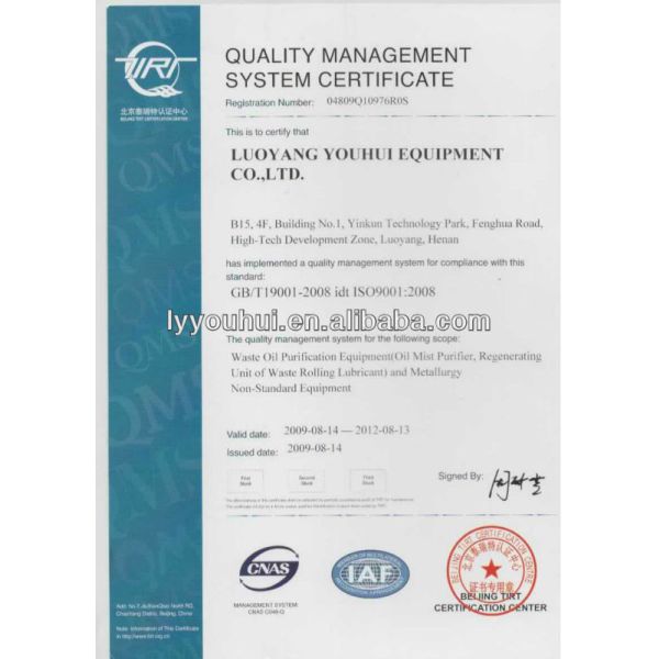 Oil regeneration equipment10000 tons per year