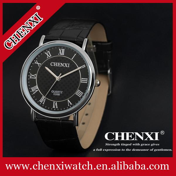 Fashion Watch Supplier in China Cheap Price Wristwatches Unisex Rose Gold Leather Watch Quartz Men Watch