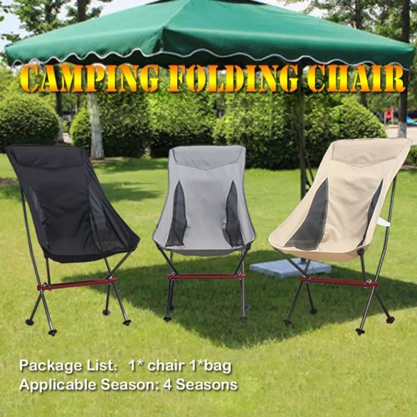 Foldable Portable Lightweight Aluminum Moon Chair Camp Outdoor