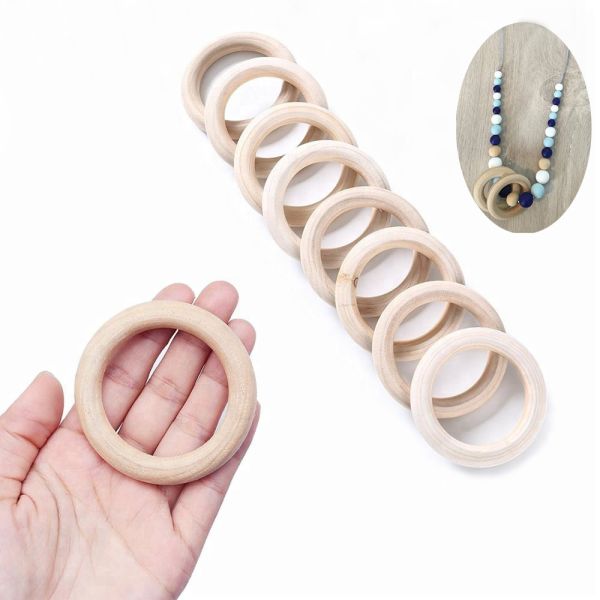 Bracelet DIY 55mm Wooden Teething Toy Beech Wood Teething Rings