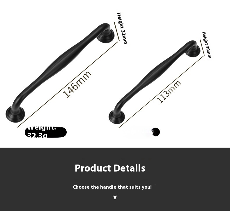 Aluminum Alloy CNC Machined Eco-Friendly Antirust Kitchen Cabinet Pulls Wardrobe Handles Drawer Knobs for Dresser & Closet Use