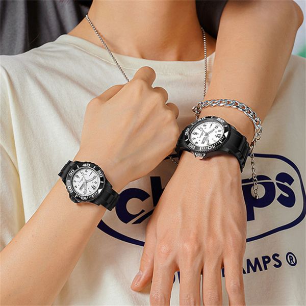 Acrylic Mirror Couple Digital Watches Silicone Strap Japanese Movement