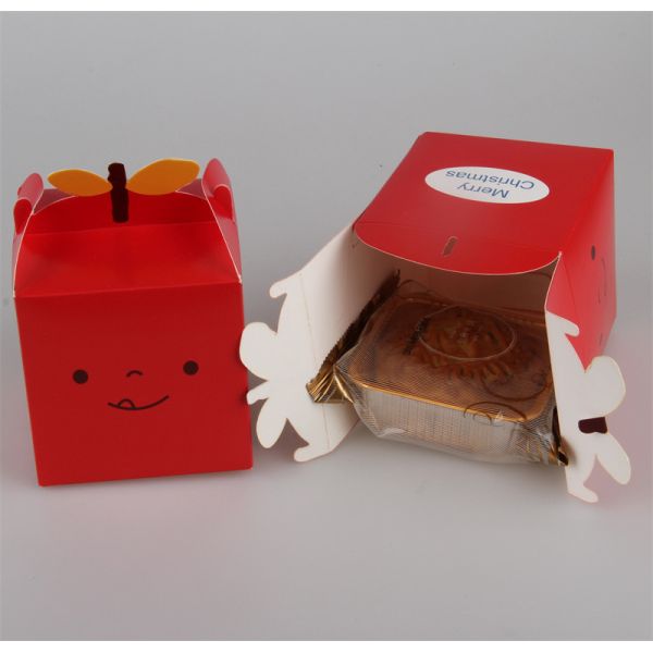 L'emballage alimentaire de cadeau de gâteau enferme dans une boîte la boîte réutilisée de pliage de petit gâteau de nourriture avec la poignée