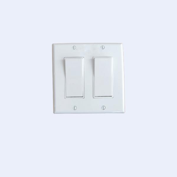 Plaster Ring RUFFIN 2 Gang Wall Switch Assembly White Color 12 AWG Cable Fix