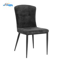 Chaises de cuisine en cuir noir à la mode DC-7538