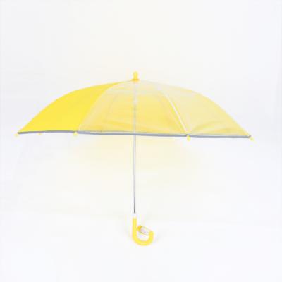 Yellow Kids Rain Umbrella With One POE Clear Window Children'S Sun Umbrella
