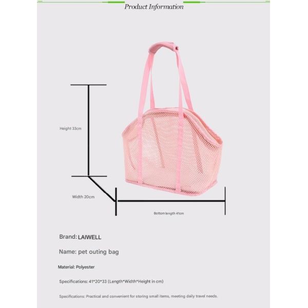 41*20*33CM Cute Pet Supplies Pink Color Style Fun Playful Designed Pets Outing Handbag