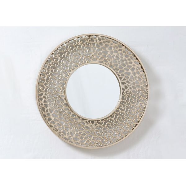 Round Rose Gold Painting Metal Wall Art Mirror