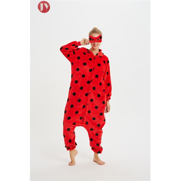 Lady Beetle kigurumi Onesie , Adult Romper Pajamas Plus Size Quick Dry adult