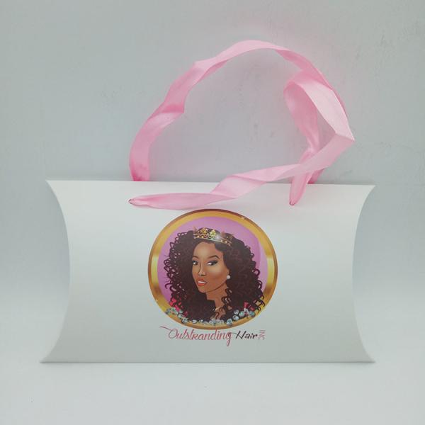 Custom Virgin Hair Packaging Pillow Box Packaging For Hair/fashion Cardboard Wig Box