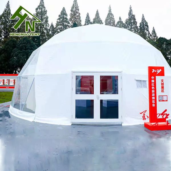 Double Leaves Glass Door Big Geo Dome Tent For Event Igloo Dome Tent