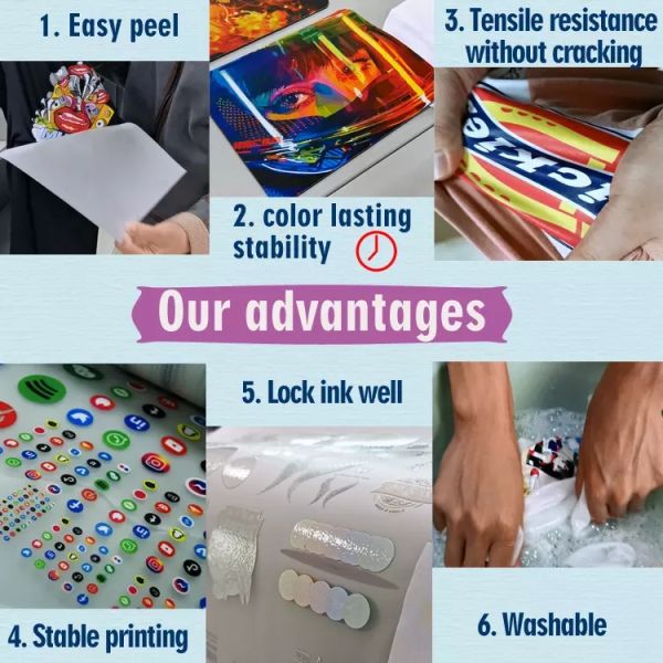 Прозрачный фильм переноса ДТФ/фильм печатания горячего штемпелюя 0,6 кс 100м