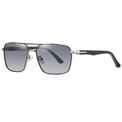 Neutral Metal Frame Sunglasses UV Blocking Square Polarized Glasses