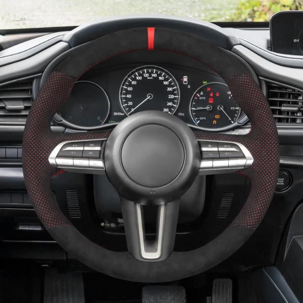 Hand Stitching Steering Wheel Cover for Mazda 3 2020 Protect and Personalize Your Car