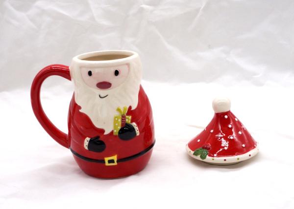 400ml Capacity 3D Ceramic Mug Cartoon Santa Claus Animal Snowman Design  With Cap Lid