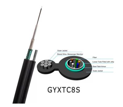 OS1 OS2 GYXTC8S Kevlar Fiber Optic Cable 500m Self Supporting