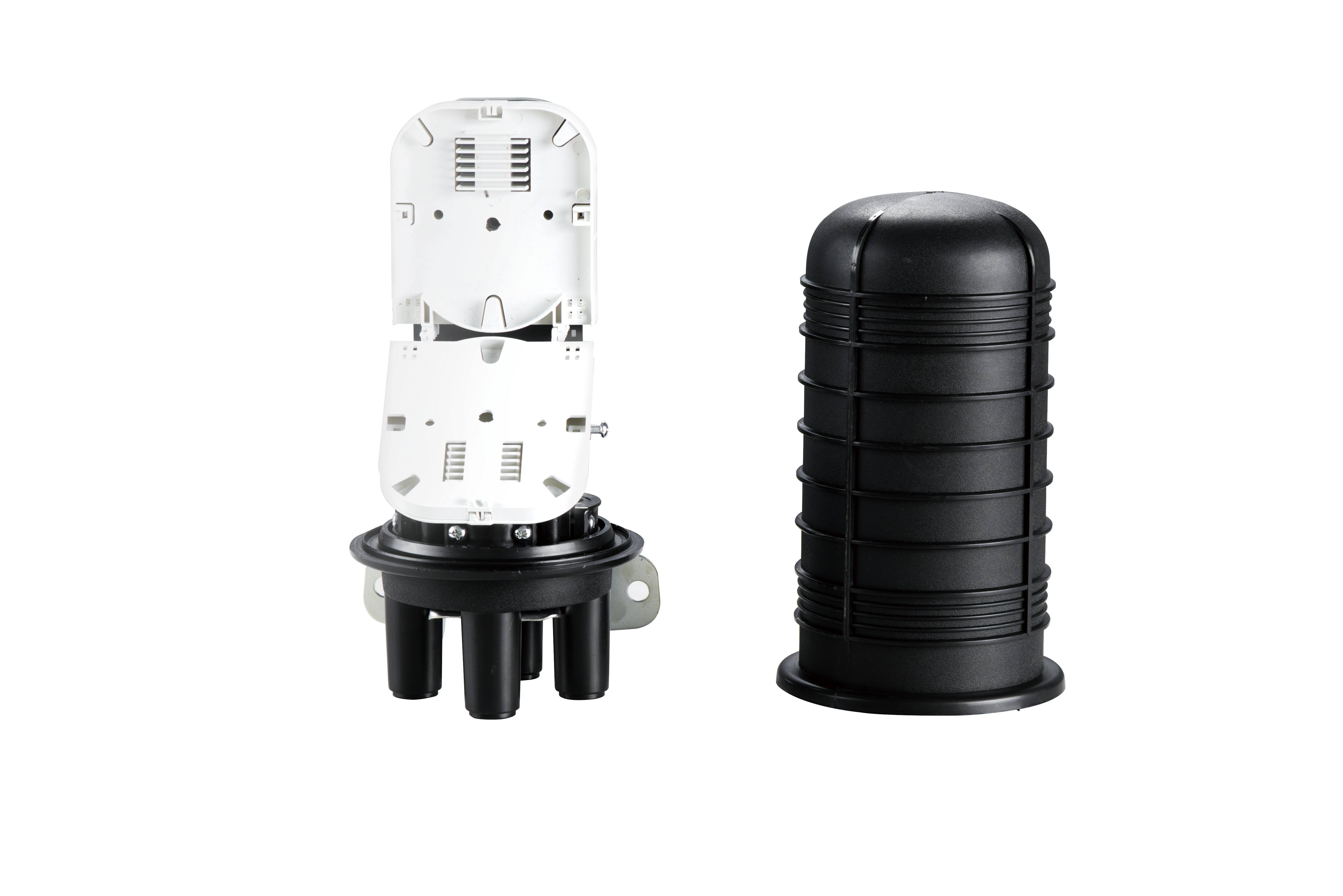 Waterproof Dome Fiber Optical Splice Closure Black PC Material For FTTA