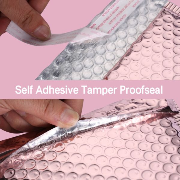 GDCX Custom Poly Metallic Bubble Mailers Holographic Padded Envelopes Shipping Metallic Packaging Courier Delivery Bubble Bags